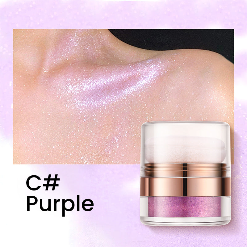 Kropps highlighter puder för omedelbar retuschering med puderkudde