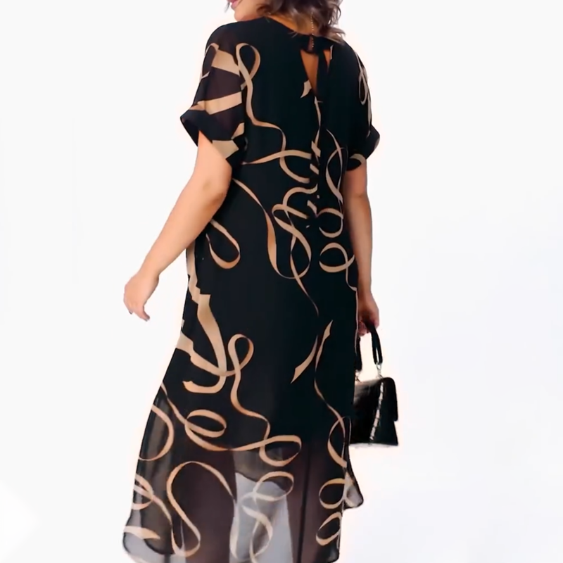 ⏳Tidsbegränsat specialerbjudande👗Flödande midiklänning med V-hals