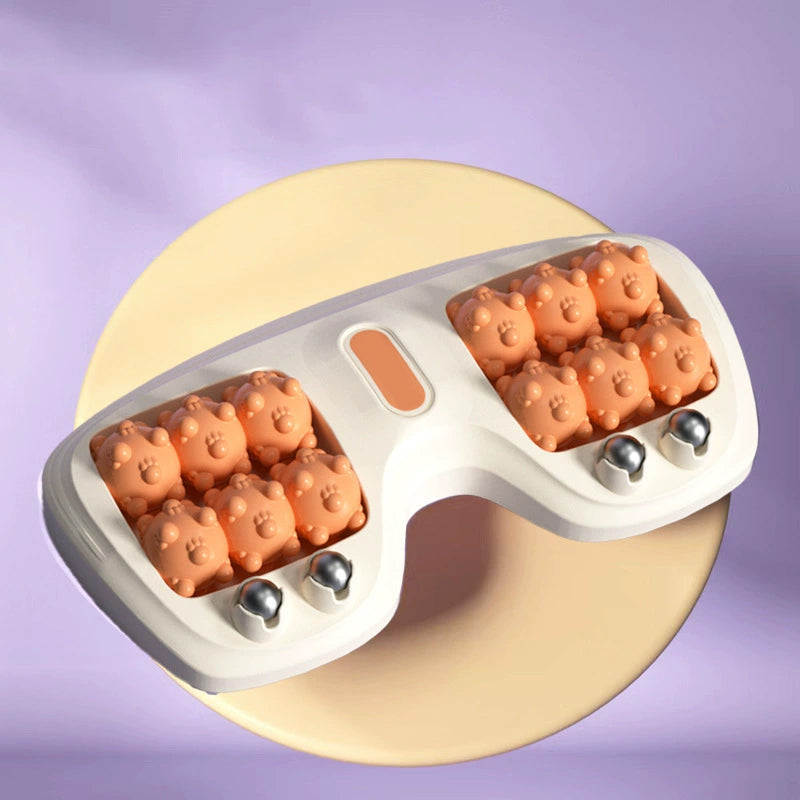 Portabel fotmassage med dubbla rullar