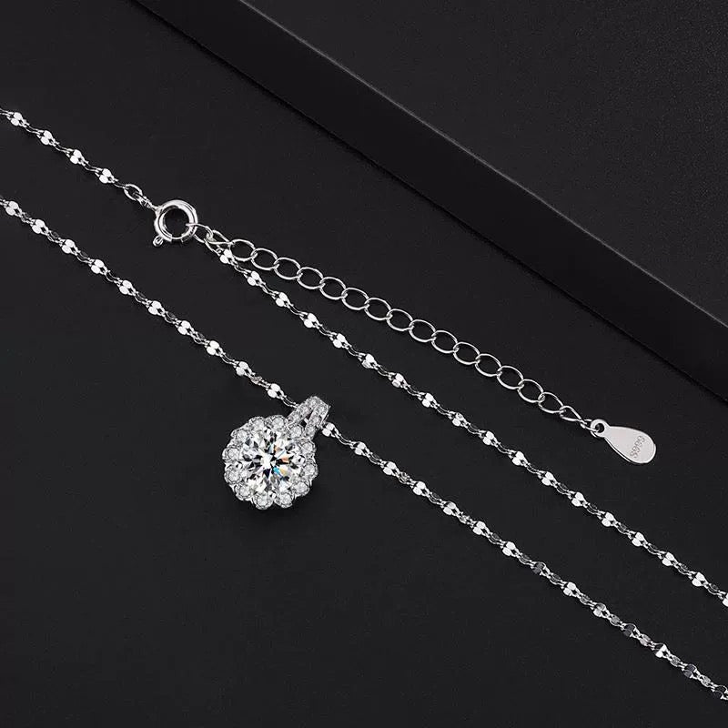 ( 🎁 2024 Nytt År Hot Sale 🎁)🔥 55% RABATT 💕 S925 Sterling Silver Moissanite solros hänge halsband