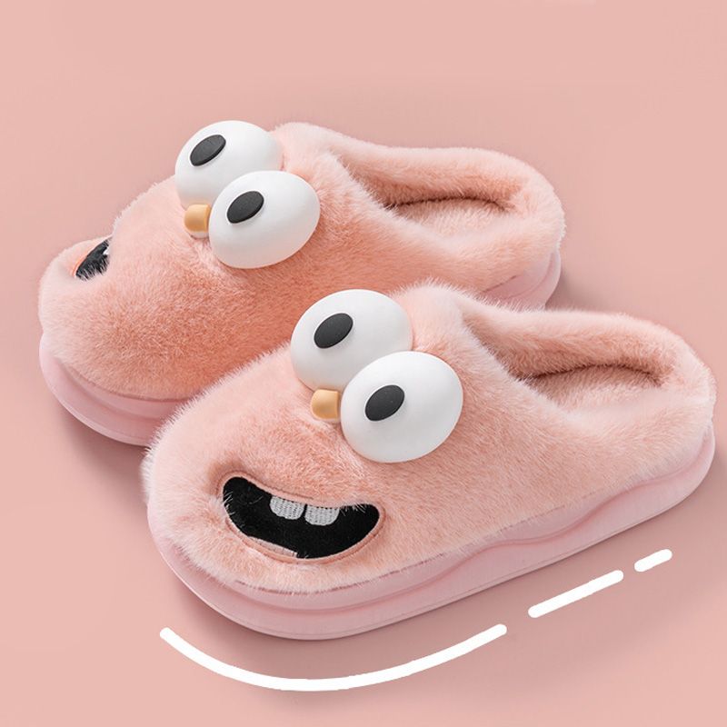 50% RABATT Kvinnors stora ögon fluffiga varma tofflor