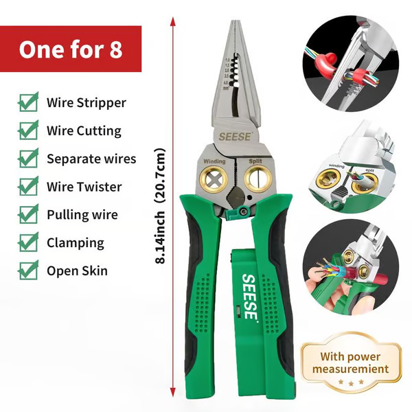 8 i 1 Wire Stripper Twister för kapning och dragning av kablar