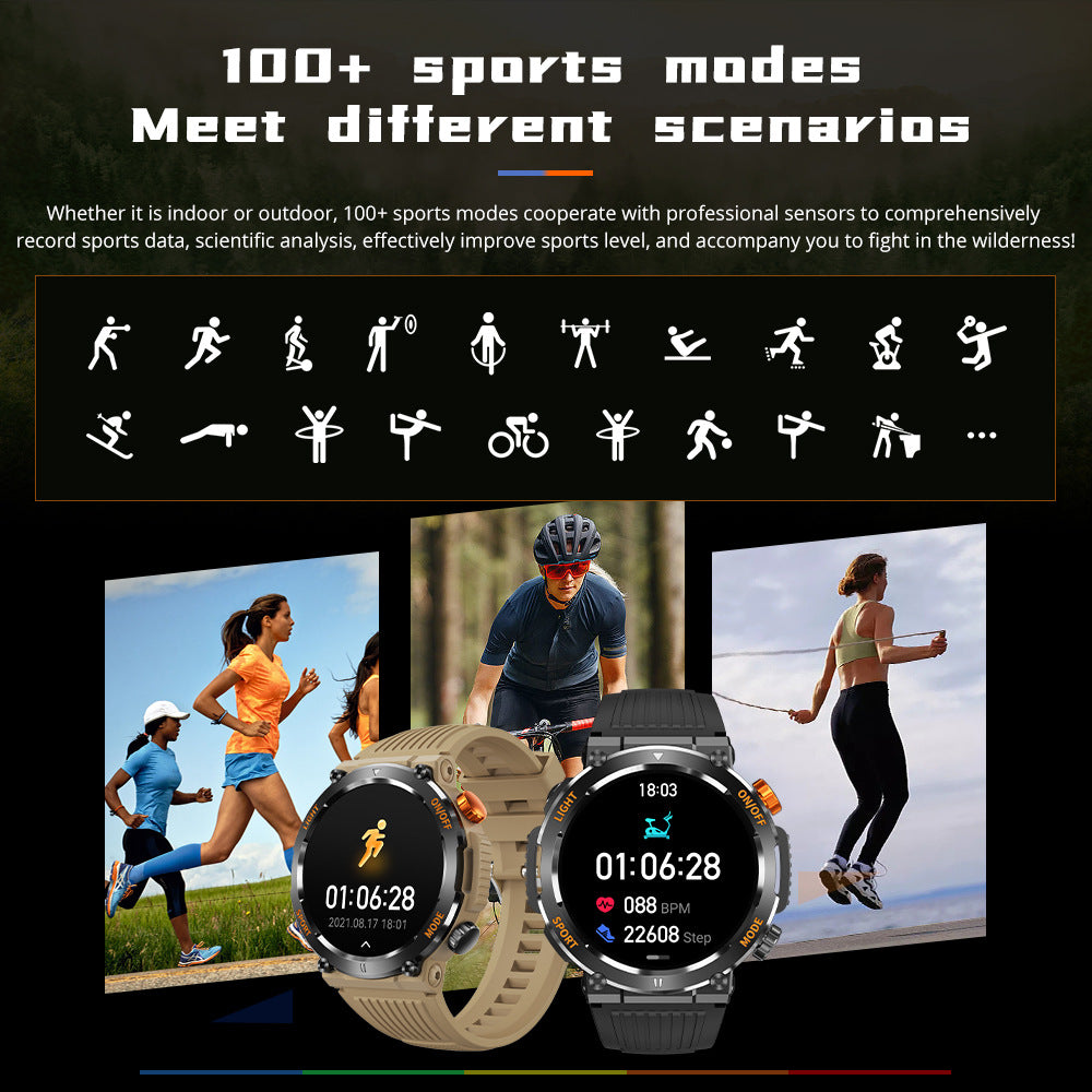 🔥⏰Endast nu 49% rabatt! 🔥Sport- & Outdoor-Smartwatch – Perfekt för Äventyr & Sport 🚴 | Vattenbeständig, Bluetooth-samtal & 100+ Lägen ✨