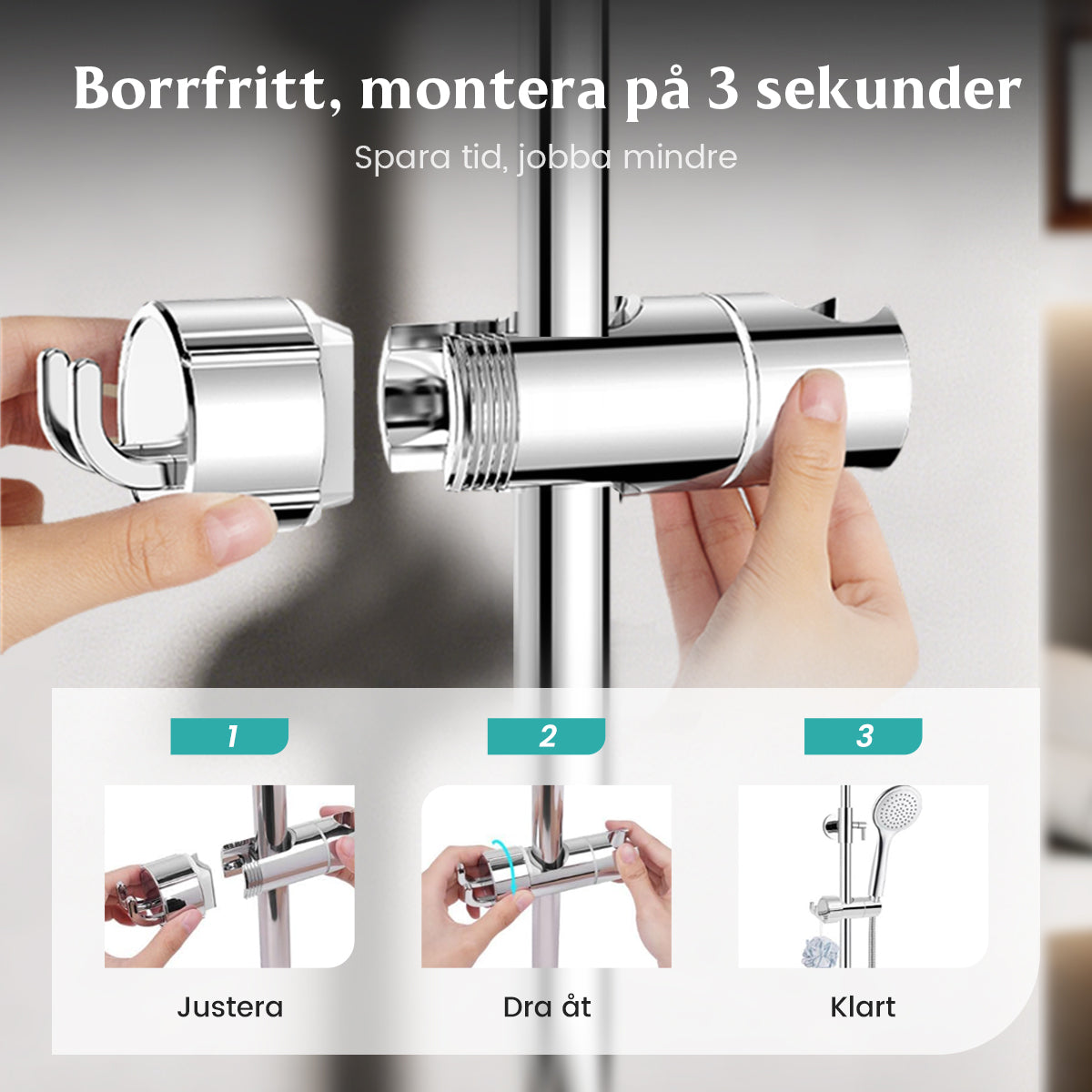 🔥Hot Sale🔥Handduschhållare utan borrnin