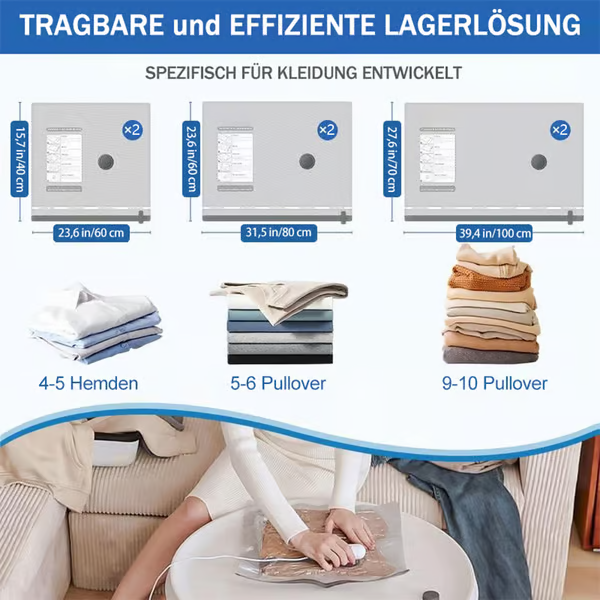 🎁 Hot Sale 50% rabatt 🔥6-pack USB elektriska vakuumkomprimeringspåsar - spara utrymme, res lätt!