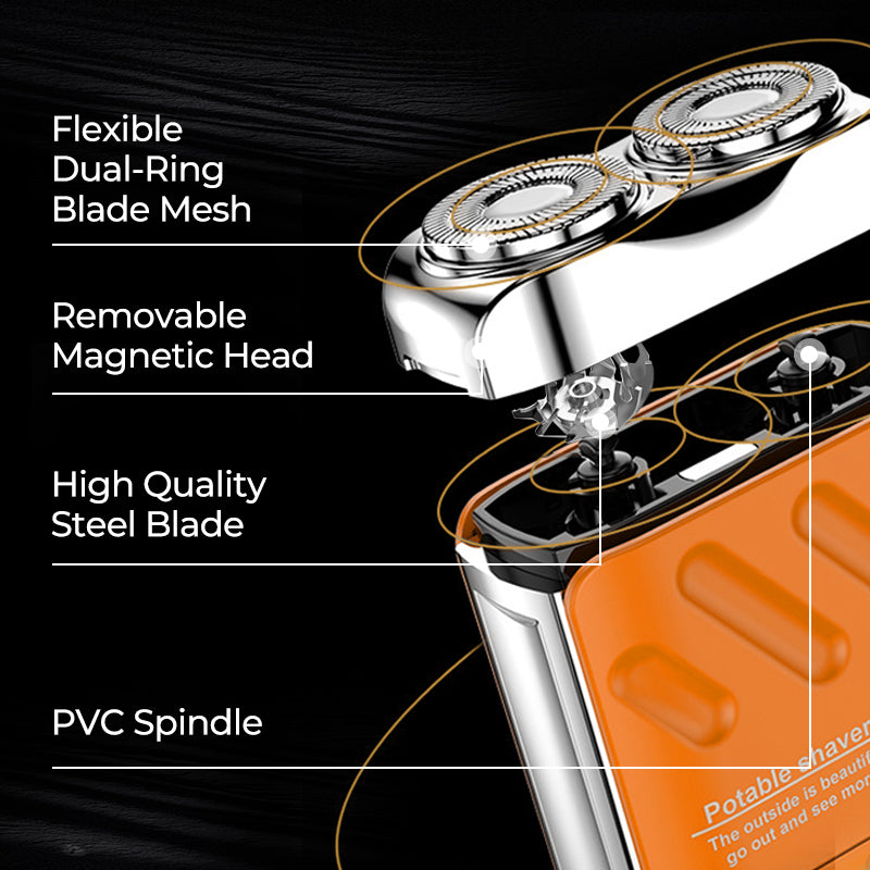 Bärbar Roterande Dubbelringselektronisk Rakapparat