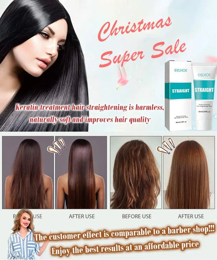 🥳Köp 2 få 1 gratis Silk och keratinbehandling Hårrätningskräm🧑‍🦱🫧