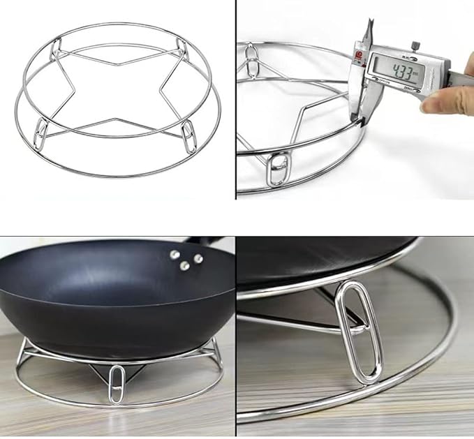 Stainless steel pot rack, round pot rack, metal pot rack, essential items for the kitchen
