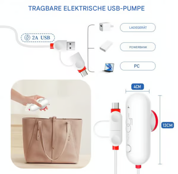 🎁 Hot Sale 50% rabatt 🔥6-pack USB elektriska vakuumkomprimeringspåsar - spara utrymme, res lätt!