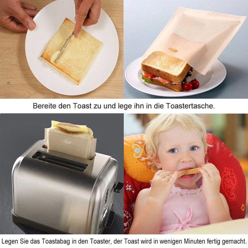 🍞Keittämättömät leipäpussit mikroaaltouuniin, uudelleenkäytettävä mikroaaltouuni.