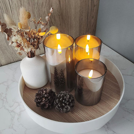 🎅Flickering Flameless Candles with Glass Holder🎅