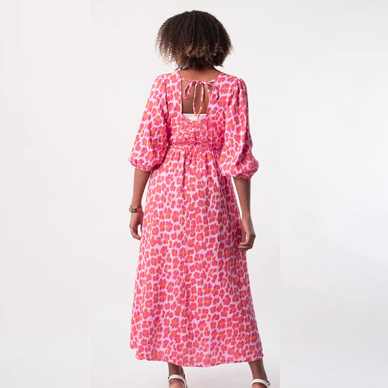 🏖️SISTA DAGENS ERBJUDANDE - 49% RABATT!!🎀🌸Damklänning med V-ringning och tryck