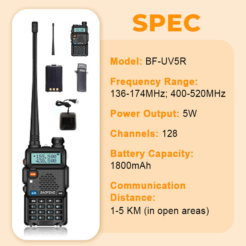 ⏰ Endast nu 49% rabatt!🔥📡 UV-5R Hamradio Långdistans UV5R Two-Way Radio Dualband Walkie-Talkie