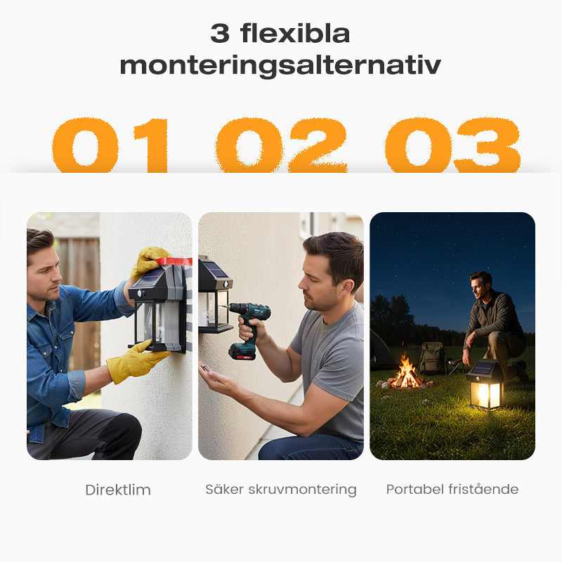 🔥Julrea – upp till 49 % rabatt，2026 ny utomhus solcellsvägglampa