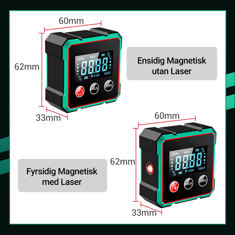 ⏰ Endast nu 49% rabatt!🔥Magnetisk digital vinkelmätare med elektronisk laser