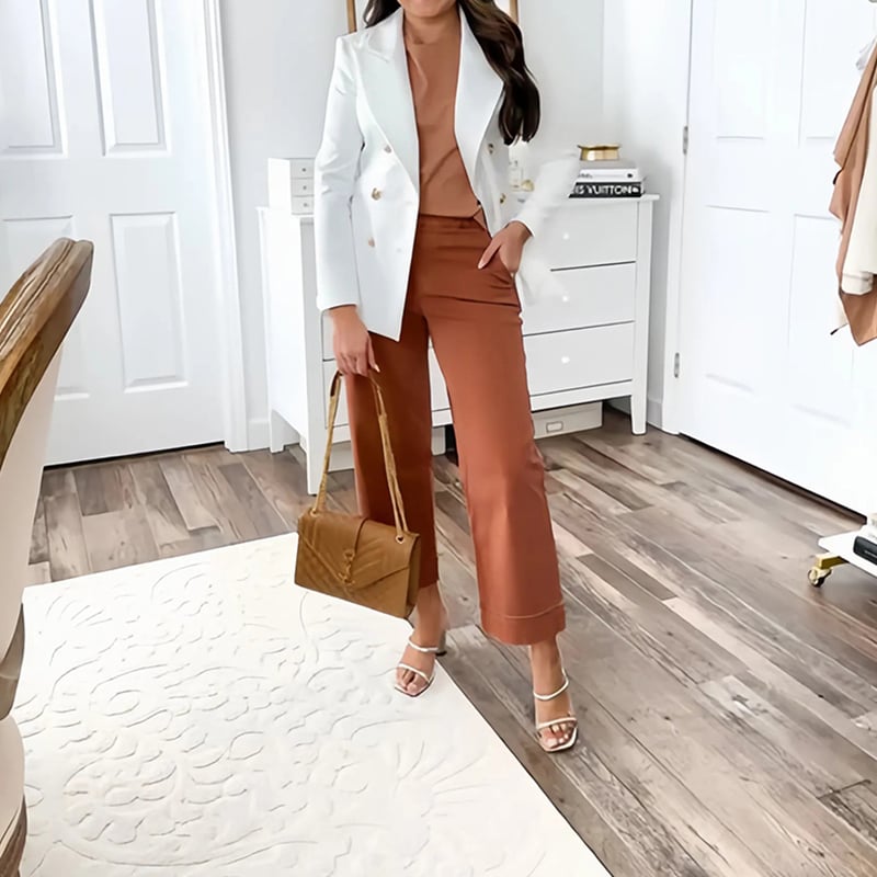 🔥2025 HOT SALE🥰Stretch Twill Cropped Wide Leg Pants