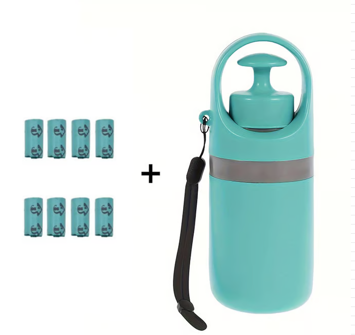 Mini bärbar bajsskopare med påsbehållare