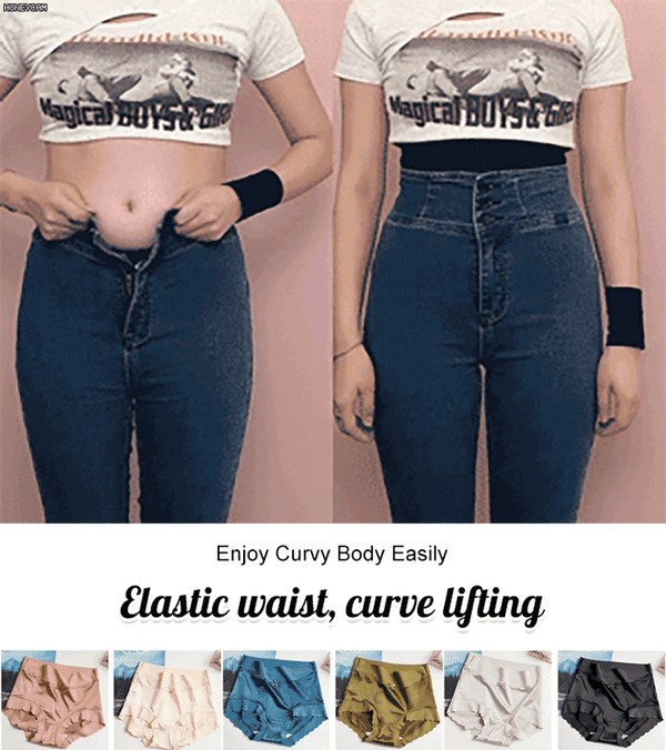 KÖP 2 FÅ 1(3paket) Satin Ice Silk Sömlös formande trosa