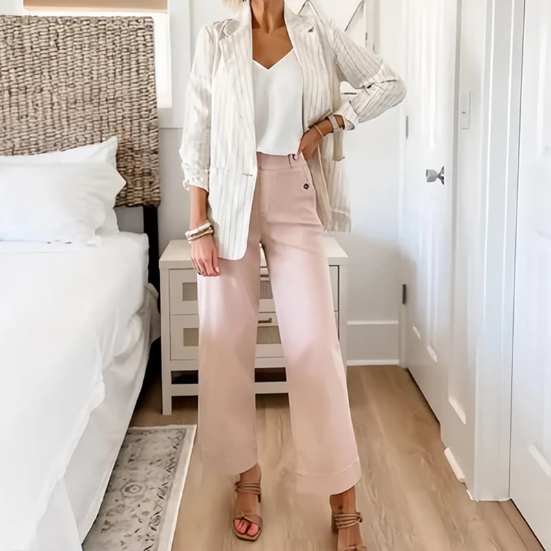 🔥2025 HOT SALE🥰Stretch Twill Cropped Wide Leg Pants