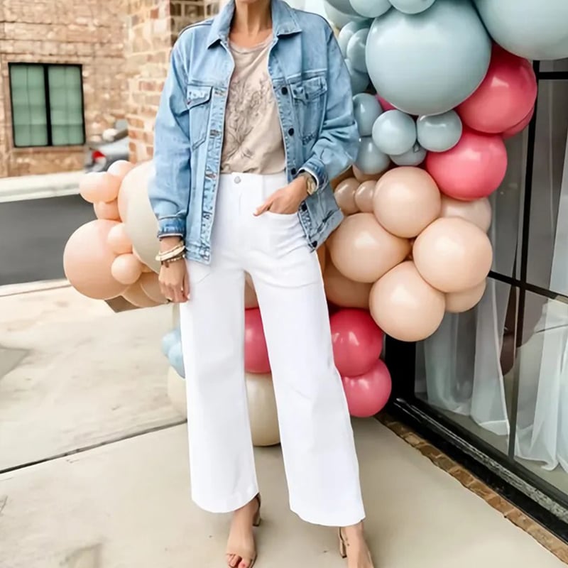 🔥2025 HOT SALE🥰Stretch Twill Cropped Wide Leg Pants