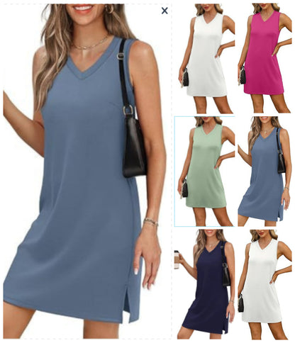 👗 Miniklänning för kvinnor med spetsig halsringning