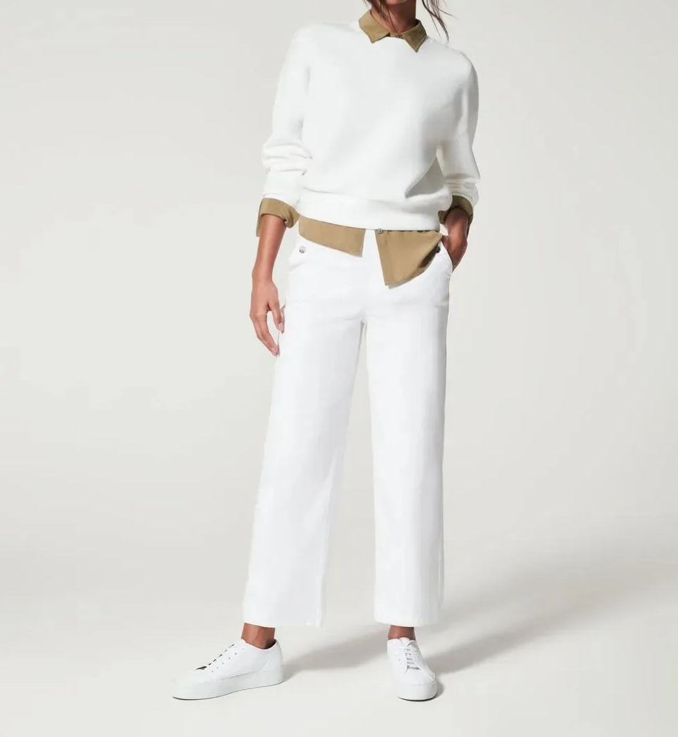 🔥2025 HOT SALE🥰Stretch Twill Cropped Wide Leg Pants