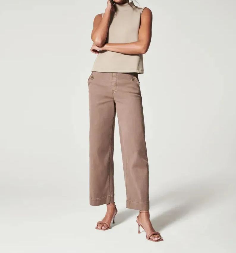 🔥2025 HOT SALE🥰Stretch Twill Cropped Wide Leg Pants