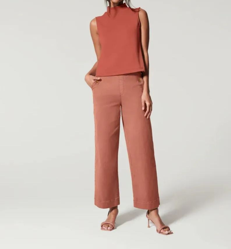 🔥2025 HOT SALE🥰Stretch Twill Cropped Wide Leg Pants