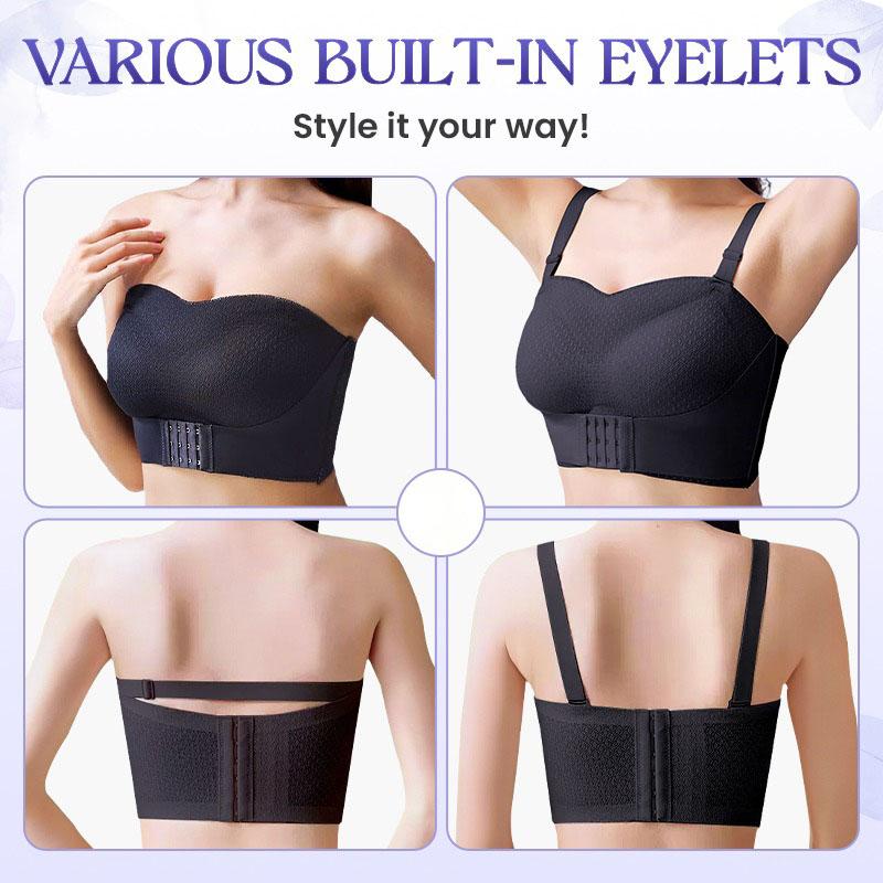 🔥Breathable Non-Slip Strapless Front Buckle Push-Up Bra