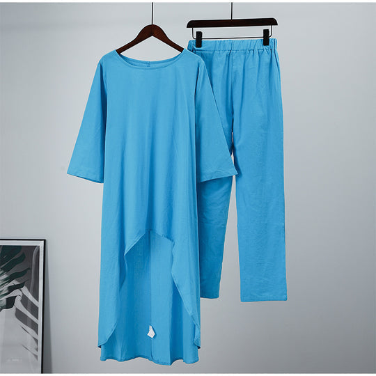 💕Lössittande vårsommardräkt i bomull och linne för kvinnor👗