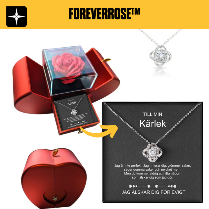 🎁Perfekt Alla hjärtans dag present 🎁Sterling Silver Halsband - Med Real Rose - Till Min Kärlek （Fri frakt）