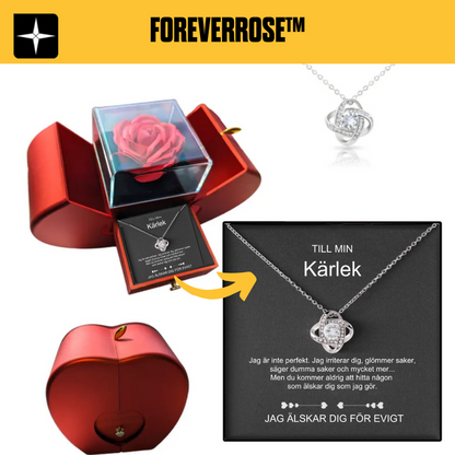 🎁Perfekt Alla hjärtans dag present 🎁Sterling Silver Halsband - Med Real Rose - Till Min Kärlek （Fri frakt）