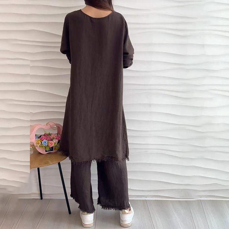 💃💋Casual 2-delad kostym för kvinnor med rund halsringning