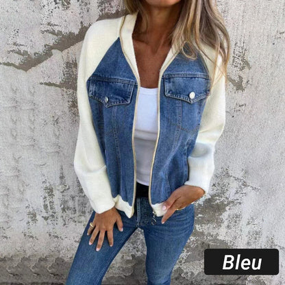 Sommarförsäljning av nya produkter 49% rabatt 🍃🔥 Ny mode kreativ denim splicing jacka för kvinnor