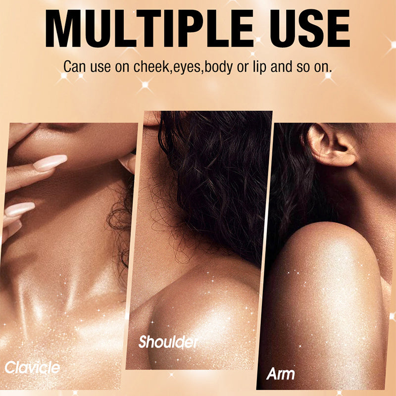 Kropps highlighter puder för omedelbar retuschering med puderkudde