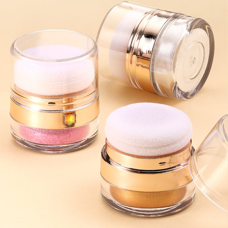 Kropps highlighter puder för omedelbar retuschering med puderkudde