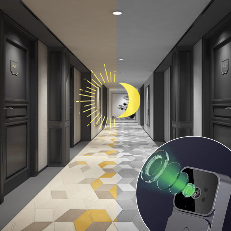 ⏰ Endast nu 49% rabatt!🔥Trådlös dörrklocka: 1080p, 170° betraktningsvinkel, 4,3-tums skärm, IPX65 vattentät för utomhusbruk, mörkerseende