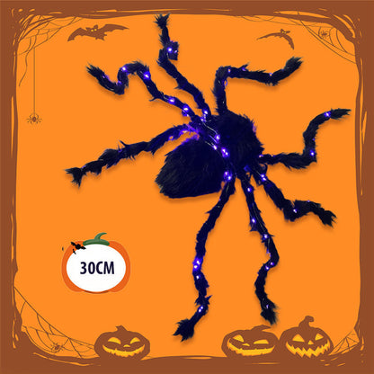 Halloween Black Spider Decoration with Light