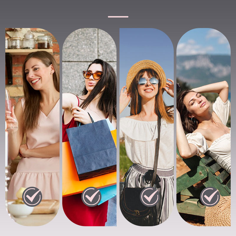 3/4 ärm V-hals färgblockad klänning