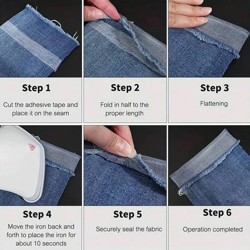 ⏳ Begränsad tid 49% rabatt 💥 Dubbelsidig Tyg Stryktejp för Sömnad & DIY