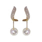Women's Faux Pearl Earrings with Rhinestone Accent