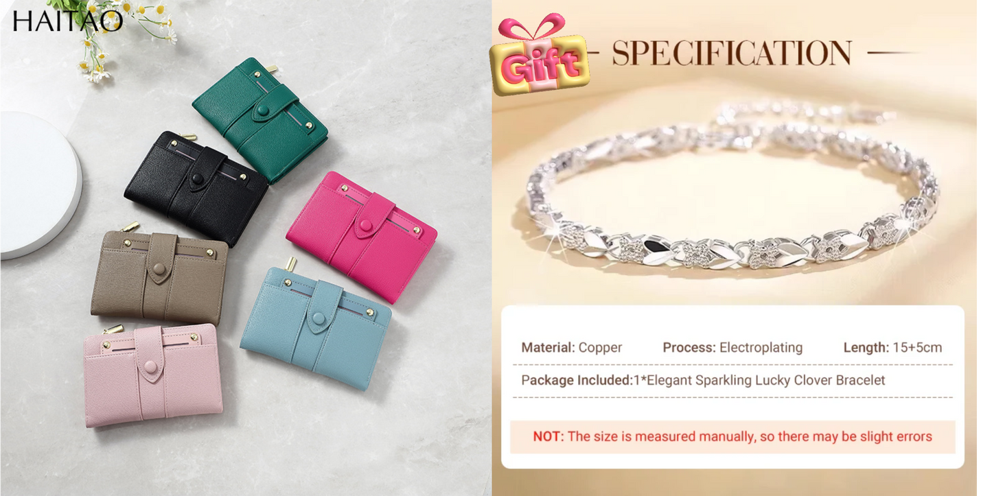 🔥2025 Hot Sale😍Små portföljer Dam läderplånbok (Köp 1 och få 1 gratis)