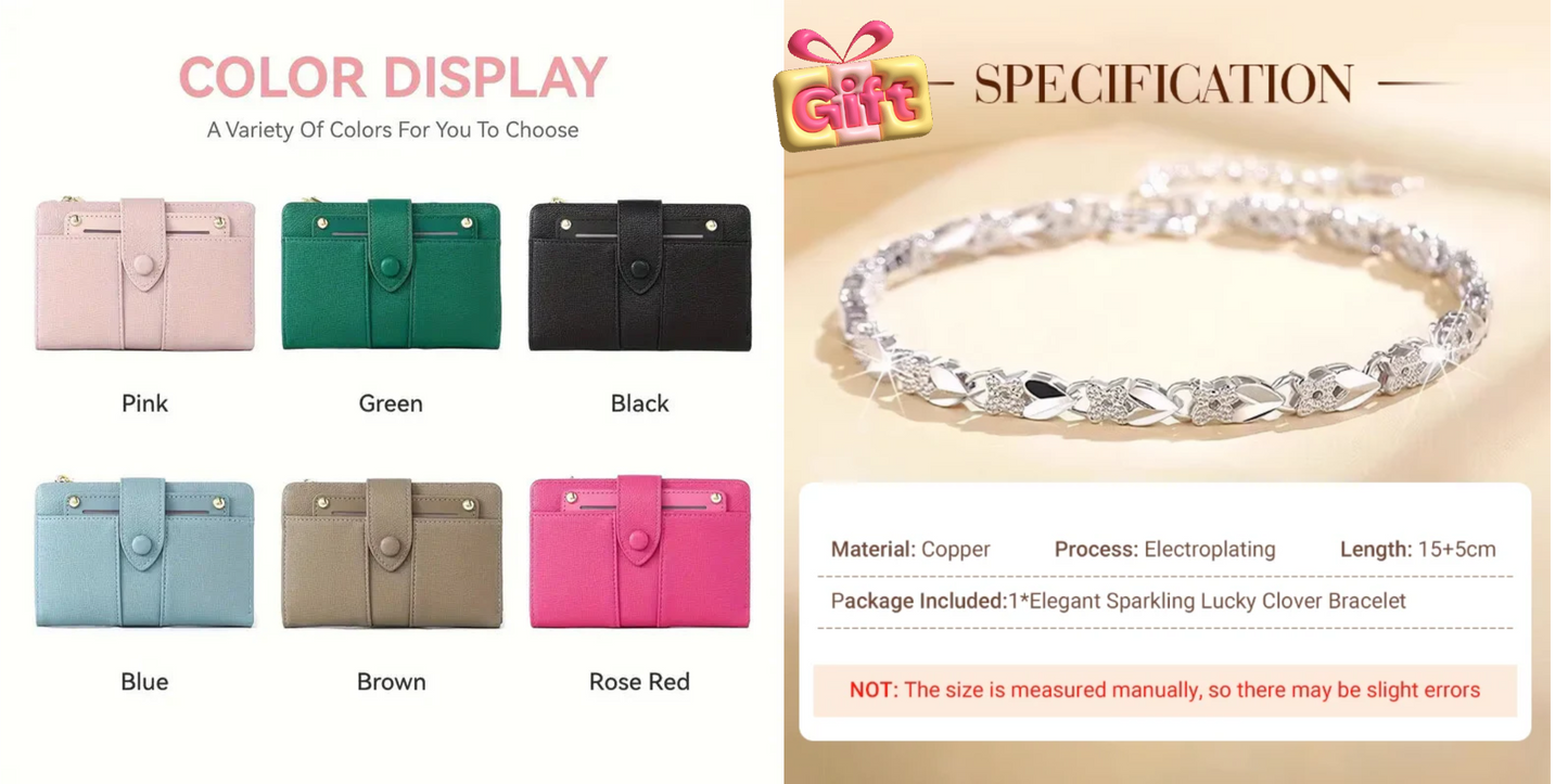 🔥2025 Hot Sale😍Små portföljer Dam läderplånbok (Köp 1 och få 1 gratis)