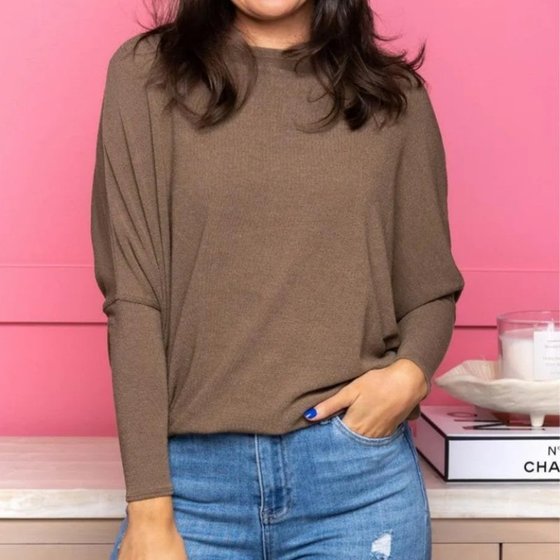 🔥HOT SALE 49% OFF -👚"Dreamy Knit" Boatneck Dolman Top