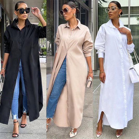Casual Long Sleeve Maxi Shirt Dresses for Women