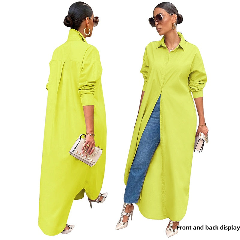 Casual Long Sleeve Maxi Shirt Dresses for Women