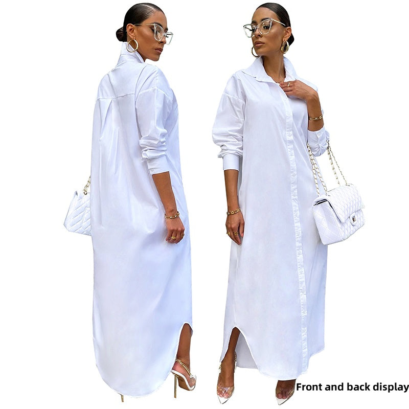 Casual Long Sleeve Maxi Shirt Dresses for Women