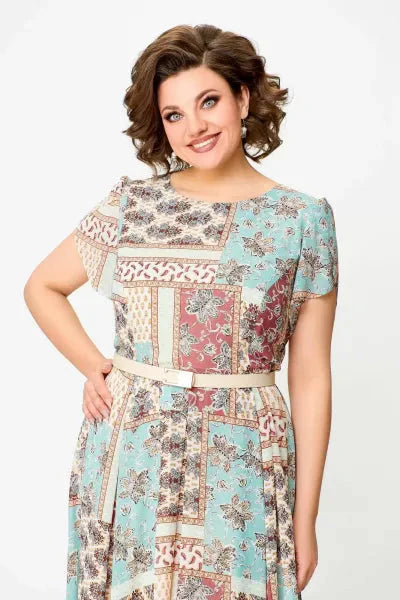 🔥HOT SALE🔥2025 Bekväm och elegant klänning med lapptäcke och tryck