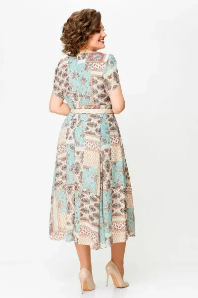 🔥HOT SALE🔥2025 Bekväm och elegant klänning med lapptäcke och tryck