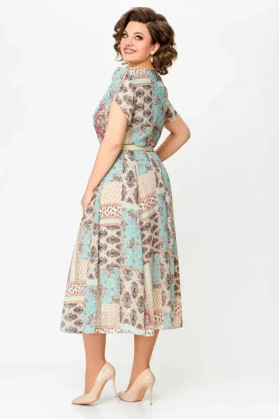 🔥HOT SALE🔥2025 Bekväm och elegant klänning med lapptäcke och tryck